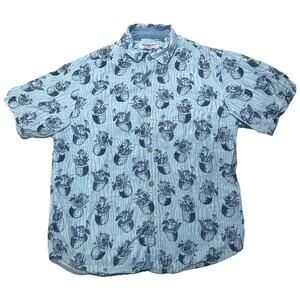 Tommy Bahama Men's Medium Shirt Button Up The Veracruz Cay Hawaiian Cocunut Bird